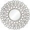 Signature Home Collection 41.75" Silver Nickel Finish Framed Beveled Round Wall Mirror